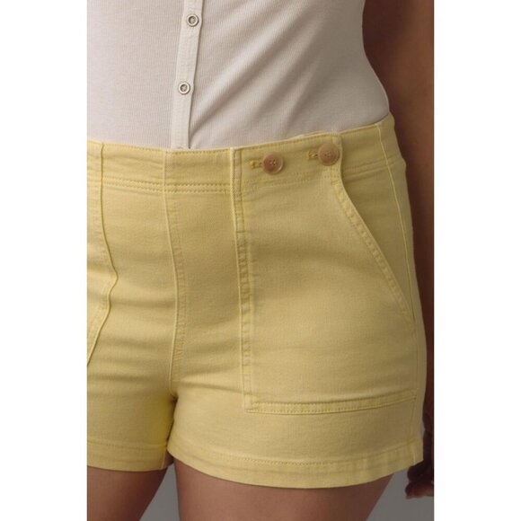 Anthropologie The Kit Regenerative Cotton Shorts by Pilcro Yellow 20W NWT - Picture 3 of 7